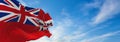 flag of Trinity House Ensign at cloudy sky background on sunset, panoramic view. united kingdom of great Britain, England. copy