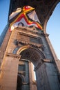 Flag in Triumphal Arch in Brussels , Bel Royalty Free Stock Photo