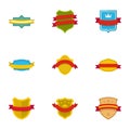 Flag of truce icons set, flat style