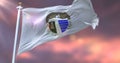 Flag of Tulsa city at sunset, United States of America - loop