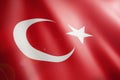 Flag of turkey waving in loop Royalty Free Stock Photo