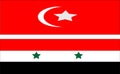 The flag turkish and syria country