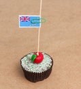 Flag of Tuvalu on cupcake Royalty Free Stock Photo