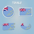 Flag of Tuvalu. Ellice Islands national banner and patriotic symbol Royalty Free Stock Photo