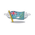 Flag tuvalu Scroll mascot cartoon design with Wink eye