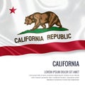 Flag of U.S. state California waving Royalty Free Stock Photo