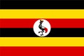 Flag of Uganda, Uganda Flag, National symbol of Uganda country. Fabric and texture flag of Uganda