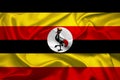 Flag of Uganda, Uganda Flag, National symbol of Uganda country. Fabric flag of Uganda