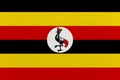 Flag of Uganda, Uganda Flag, National symbol of Uganda country. Fabric and texture flag of Uganda