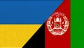 Flag of Ukraine and Afghanistan - 3D illustration. Two Flag Together
