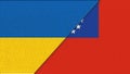 Flag of Ukraine and Afghanistan - 3D illustration. Two Flag Together