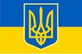 Ukraine National Flag With Inset Trident Emblem