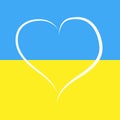 Flag of Ukraine blue-yellow and white heart made