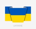 Flag of Ukraine. Flat Icon Waving Flag with Country Name