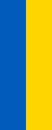 Flag of Ukraine. Hanging version of the Ukrainian flag