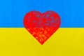 The flag of Ukraine and the heart