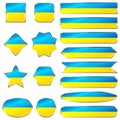 Flag of Ukraine. National flag of Ukraine. Set of glossy buttons Royalty Free Stock Photo