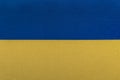 Flag of Ukraine. National symbols of Ukraine. Yellow blue flag close up