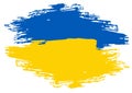 The flag of Ukraine is painted with paint. Paint, stain, blot Royalty Free Stock Photo
