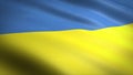 Flag of Ukraine. Realistic waving flag 3D render illustration with highly detailed fabric texture. Royalty Free Stock Photo