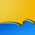 Flag of Ukraine, ribbon in yellow-blue colors, patriotic, peace and support symbol. Royalty Free Stock Photo