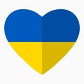Flag of Ukraine in the shape of Heart, flat style, symbol Royalty Free Stock Photo