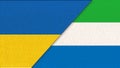 Flag of Ukraine and Sierra Leone - 3D illustration. Ukrainian and African