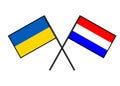 Flag of Ukraine. Stylization of national banner. Simple vector illustration with two flags.