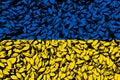 Flag of Ukraine stylized with barley grain texture