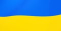 Flag of Ukraine, Ukrainian flag in the wind, nationality symbol render, object closeup, full frame, abstract news background