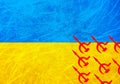 Flag of Ukraine under Russian assault