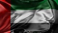 Flag of United Arab Emirates Waving in the wind, uae National flag wave, fabric texture, close-up Royalty Free Stock Photo