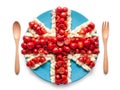 Flag of the United England made of tomato and salad