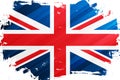 Flag of the United Kingdom brush stroke background. National flag of the United Kingdom. Union Jack. Royalty Free Stock Photo