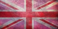 flag of United Kingdom Gay Pride with fabric texture. equality concept. grunge retro plain background. Top view Royalty Free Stock Photo