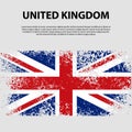 Flag of the United Kingdom of Great Britain and Northern Ireland, brush stroke background. Flag of United Kingdom. Royalty Free Stock Photo