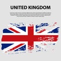 Flag of the United Kingdom of Great Britain and Northern Ireland, brush stroke background. Flag of United Kingdom. Royalty Free Stock Photo