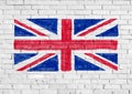 Flag of the United Kingdom UK aka Union Jack painted on wall Royalty Free Stock Photo