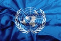 Flag of the United Nations silk Illustration Royalty Free Stock Photo