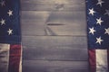 The flag of the United Sates on a grey plank background with copy space Royalty Free Stock Photo