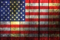 Flag of the United States of America on old boards. Royalty Free Stock Photo