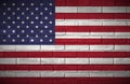 The flag of the United States of America. USA. Reversal of sRGB color and aspect ratio. Royalty Free Stock Photo