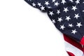 The flag of the United States of America on white background with copy space Royalty Free Stock Photo