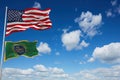 flag of United States Border Patrol waving in the wind. USA National defence. Copy space. 3d illustration