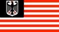 Glossy glass Flag of the United States with German Coat Of Arms