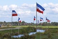 Flag upside down as farmers protest against government measures for nitrogen deposition in Lekkerkerk, the Netherlands