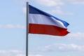 Flag upside down as farmers protest against government measures for nitrogen deposition in Lekkerkerk, the Netherlands