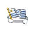 Flag uruguay cartoon with in angry character