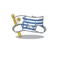 Flag uruguay cartoon with in crying character