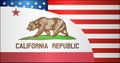 Flag of USA and California state